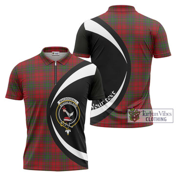 MacDougall (McDougall) Tartan Zipper Polo Shirt with Family Crest Circle Style