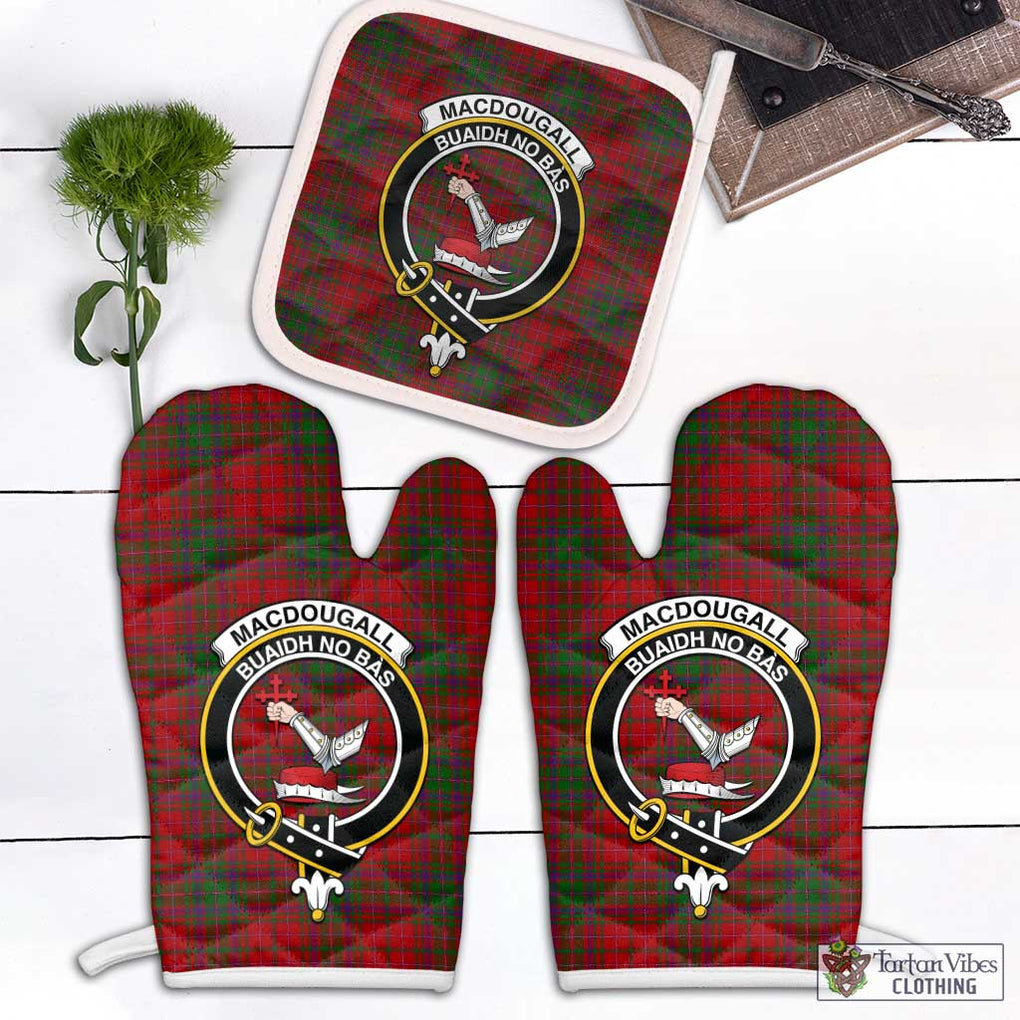 MacDougall (McDougall) Tartan Combo Oven Mitt & Pot-Holder with Family Crest White - Tartan Vibes Clothing