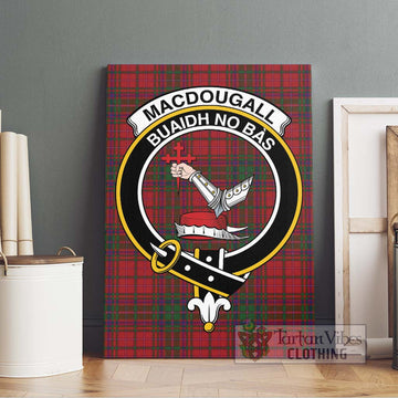 MacDougall (McDougall) Tartan Canvas Print Wall Art with Family Crest