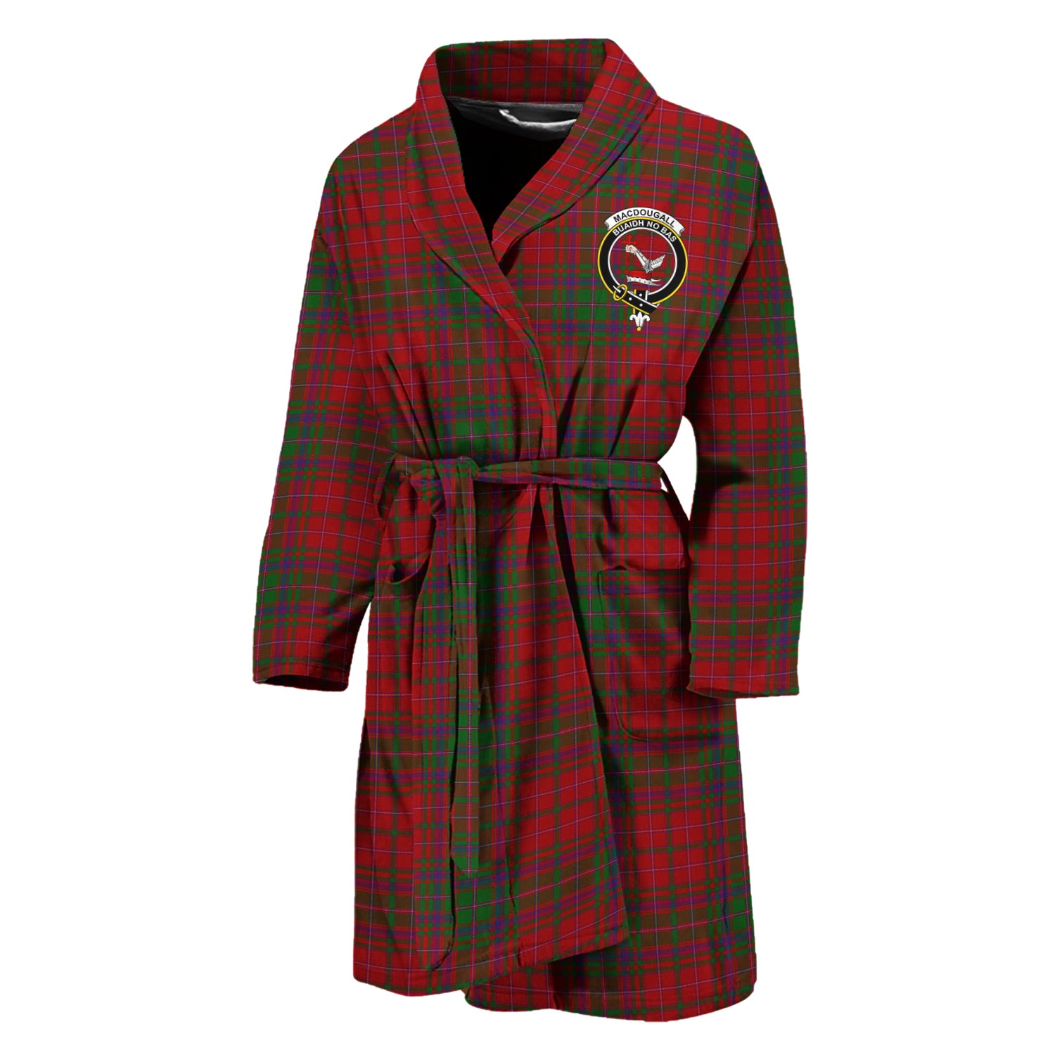 MacDougall (McDougall) Tartan Bathrobe with Family Crest Unisex M - Tartan Vibes Clothing