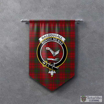 MacDougall (McDougall) Tartan Gonfalon, Tartan Banner with Family Crest