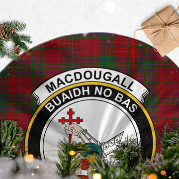 MacDougall (McDougall) Tartan Christmas Tree Skirt with Family Crest