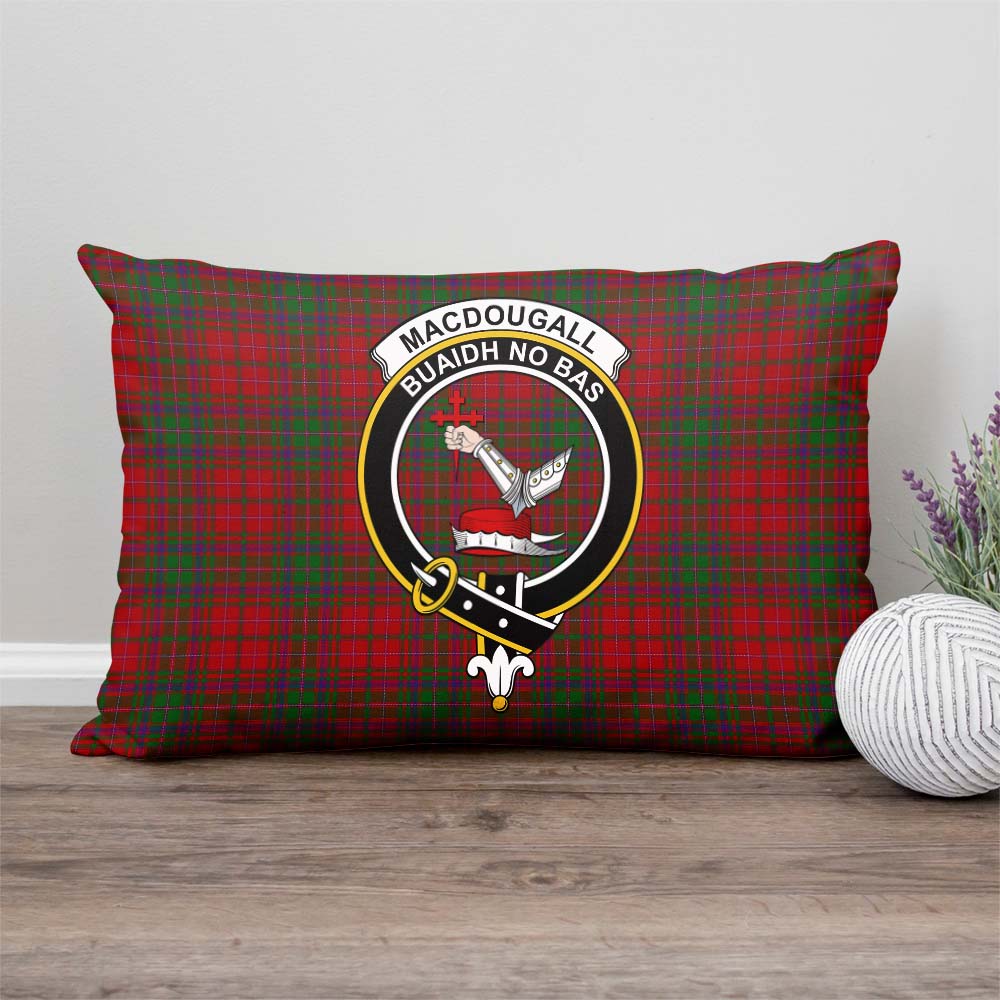 MacDougall Tartan Pillow Cover with Family Crest Rectangle Pillow Cover - Tartanvibesclothing