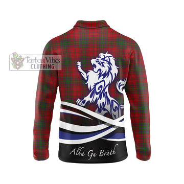 MacDougall (McDougall) Tartan Long Sleeve Polo Shirt with Alba Gu Brath Regal Lion Emblem