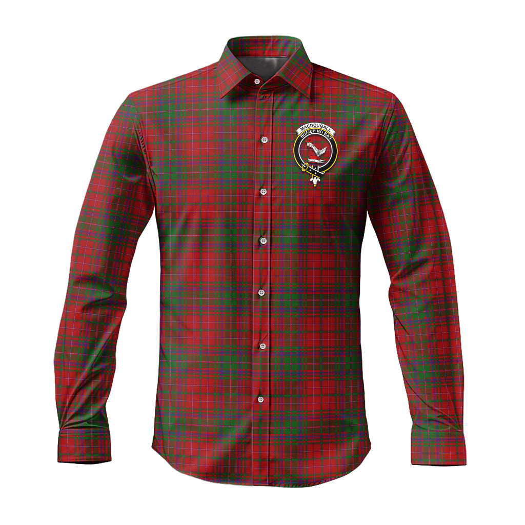 MacDougall (McDougall) Tartan Long Sleeve Button Up Shirt with Family Crest Men's Shirt - Tartan Vibes Clothing