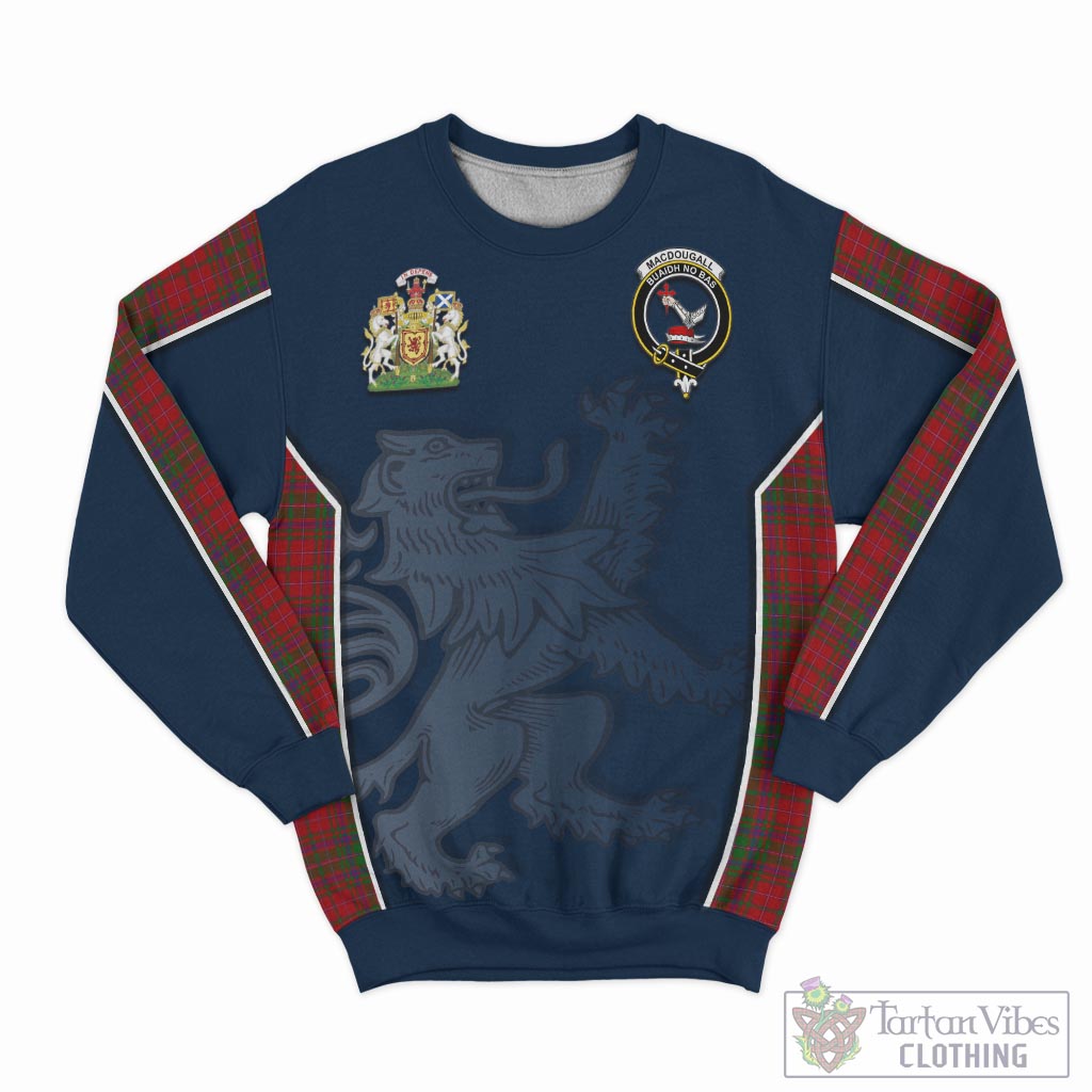 Tartan Vibes Clothing MacDougall Tartan Sweater with Family Crest and Lion Rampant Vibes Sport Style