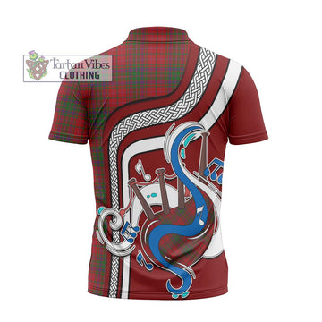 MacDougall (McDougall) Tartan Zipper Polo Shirt with Epic Bagpipe Style