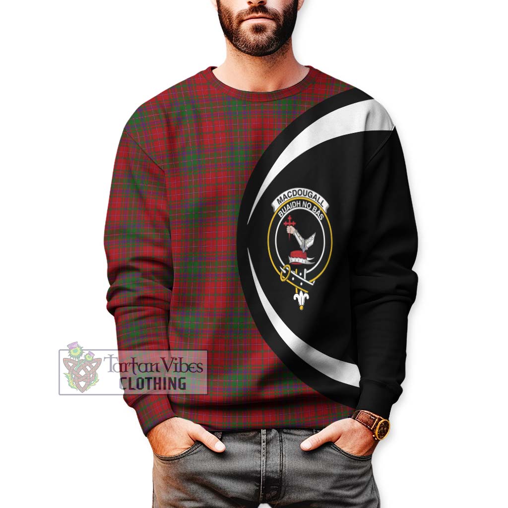 MacDougall (McDougall) Tartan Sweatshirt with Family Crest Circle Style - Tartan Vibes Clothing