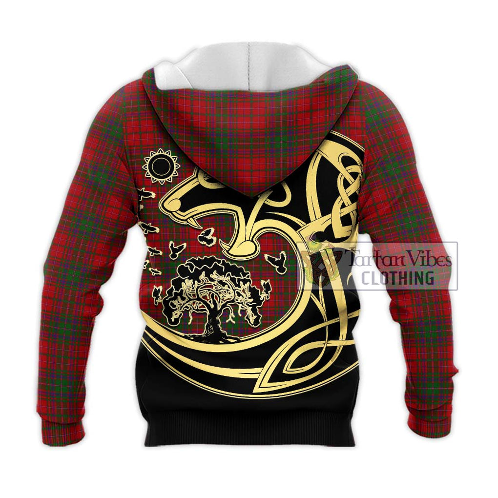 MacDougall (McDougall) Tartan Knitted Hoodie with Family Crest Celtic Wolf Style - Tartan Vibes Clothing