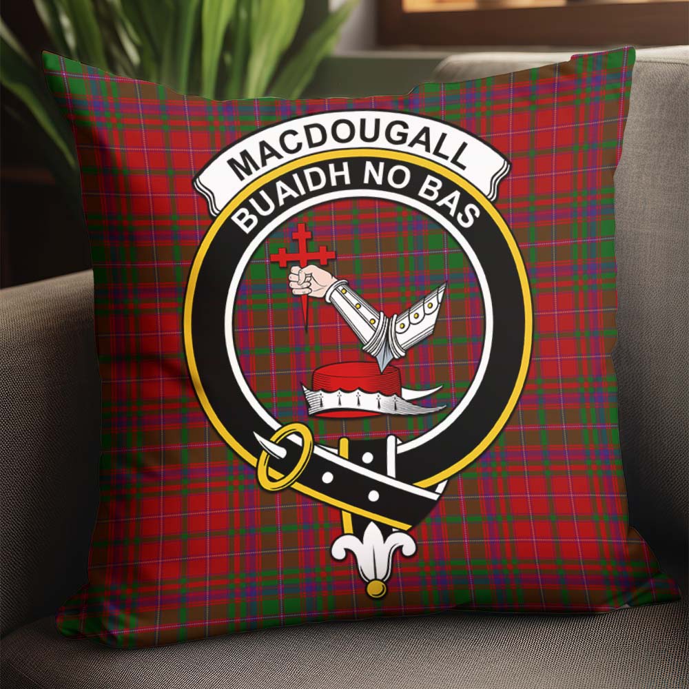 MacDougall Tartan Pillow Cover with Family Crest - Tartanvibesclothing