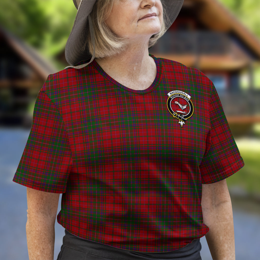 MacDougall (McDougall) Tartan T-Shirt with Family Crest - Tartan Vibes Clothing