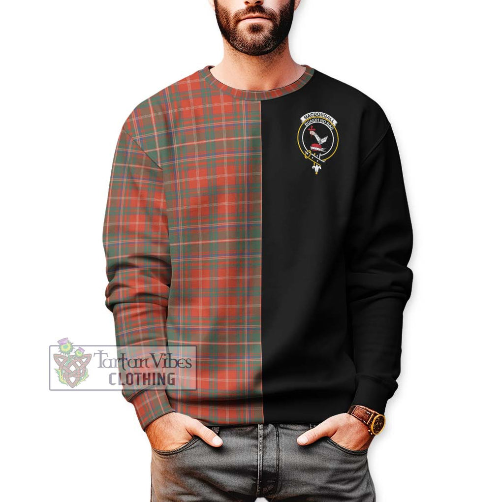 MacDougall Ancient Tartan Sweatshirt with Family Crest and Half Of Me Style Unisex - Tartanvibesclothing Shop