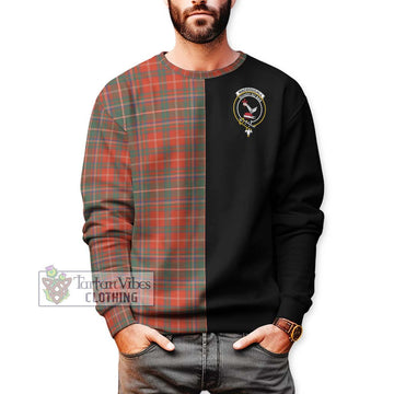 MacDougall Ancient Tartan Sweatshirt with Family Crest and Half Of Me Style