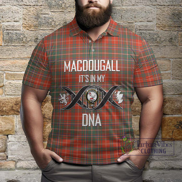 MacDougall Ancient Tartan Polo Shirt with Family Crest DNA In Me Style