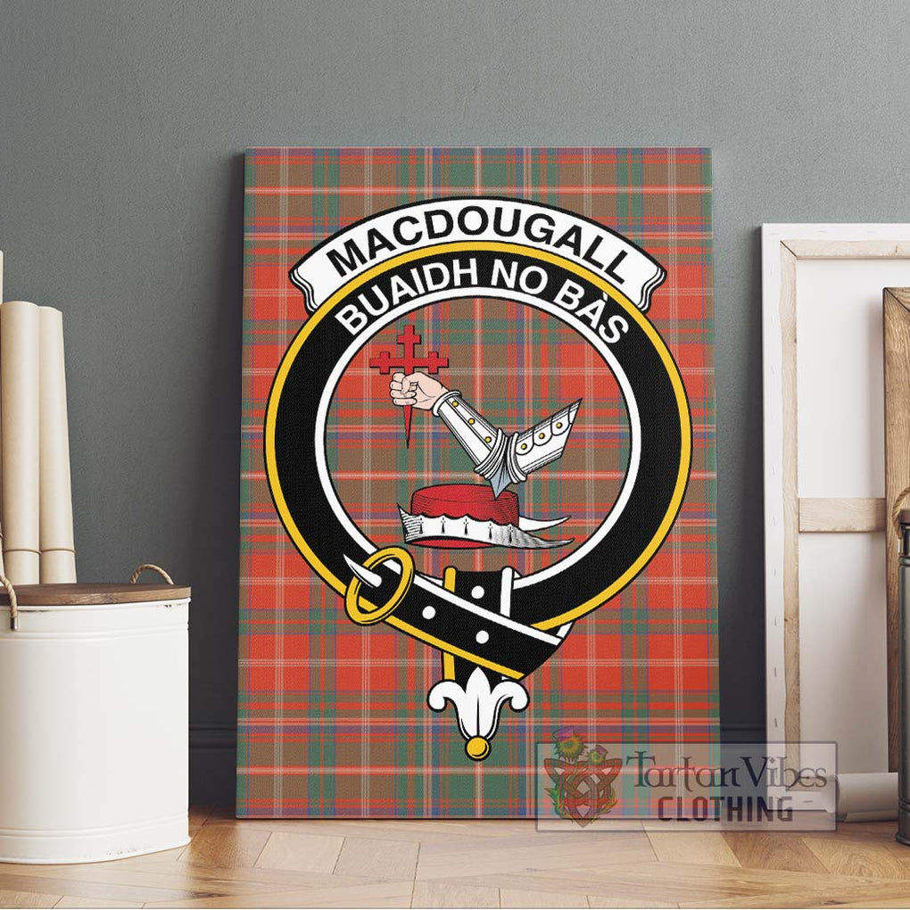 MacDougall Ancient Tartan Canvas Print Wall Art with Family Crest Without Frame - Tartan Vibes Clothing