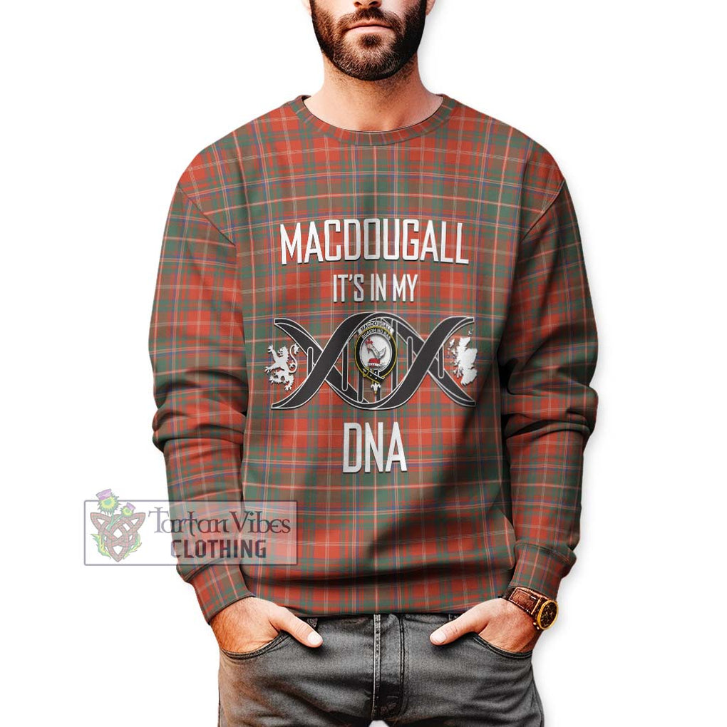 MacDougall Ancient Tartan Sweatshirt with Family Crest DNA In Me Style Unisex - Tartanvibesclothing Shop