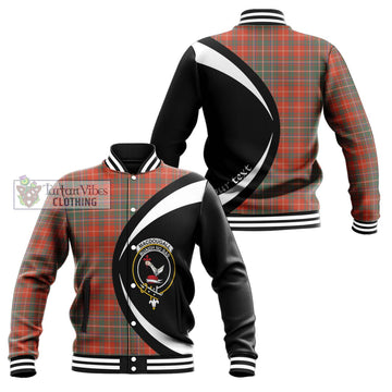 MacDougall Ancient Tartan Baseball Jacket with Family Crest Circle Style