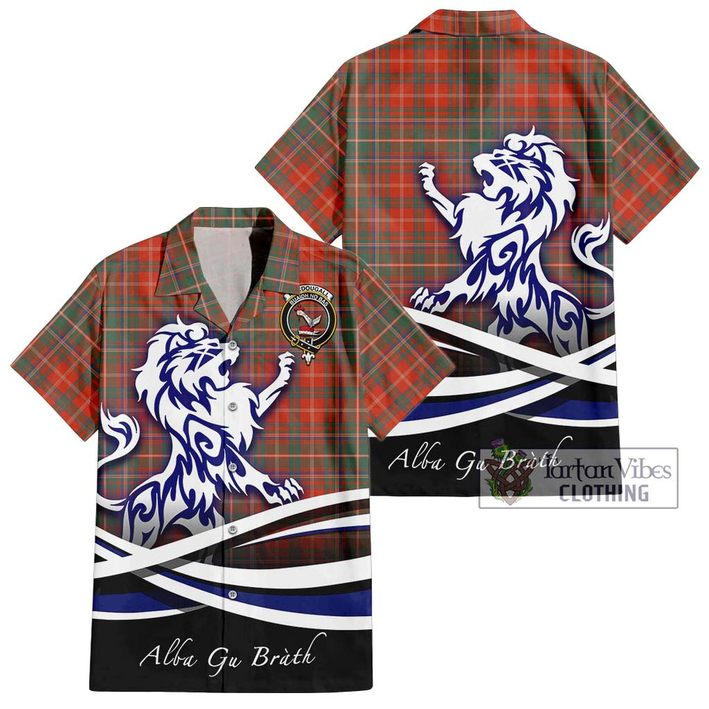 MacDougall Ancient Tartan Short Sleeve Button Shirt with Alba Gu Brath Regal Lion Emblem Kid - Tartanvibesclothing Shop