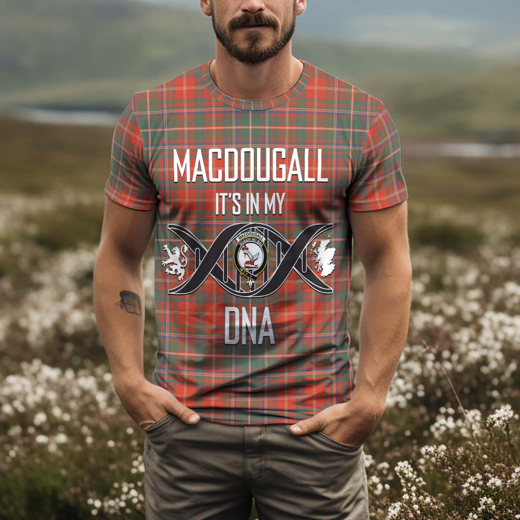 MacDougall Ancient Tartan T-Shirt with Family Crest DNA In Me Style Kid's Shirt - Tartan Vibes Clothing