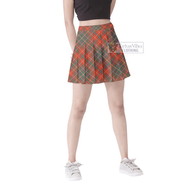 MacDougall Ancient Tartan Women's Plated Mini Skirt Cross Style