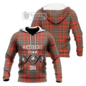 MacDougall Ancient Tartan Knitted Hoodie with Family Crest DNA In Me Style