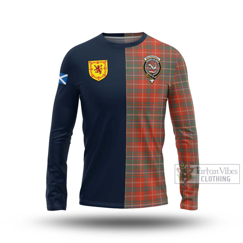 Tartan Vibes Clothing MacDougall Ancient Tartan Long Sleeve T-Shirt with Scottish Lion Royal Arm Half Style