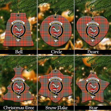 MacDougall Ancient Tartan Christmas Ceramic Ornaments with Family Crest