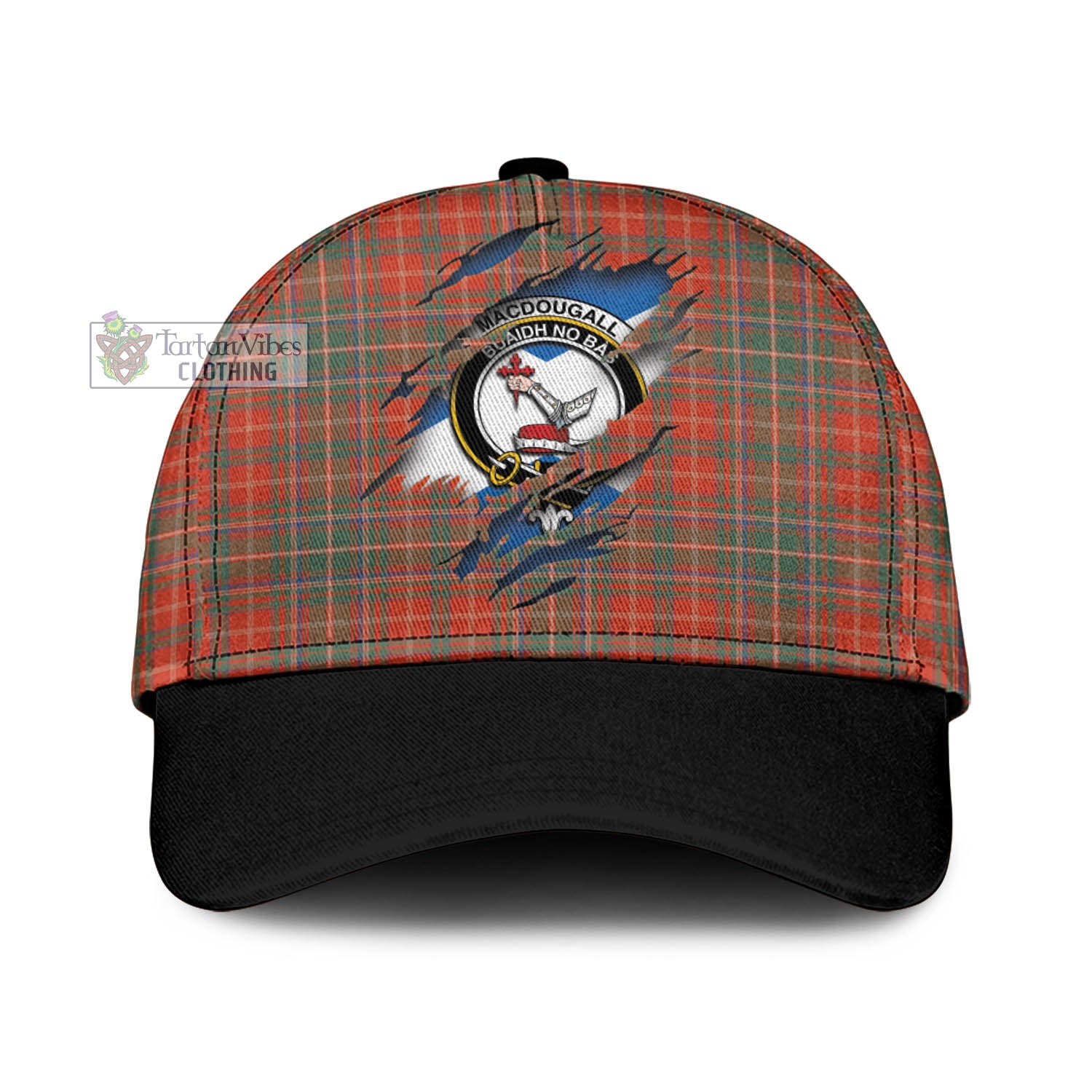 Tartan Vibes Clothing MacDougall Ancient Tartan Classic Cap with Family Crest In Me Style