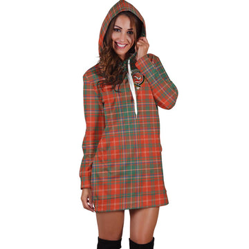 MacDougall Ancient Tartan Hoodie Dress with Family Crest