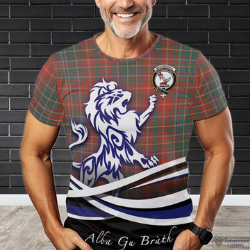 MacDougall Ancient Tartan T-Shirt with Alba Gu Brath Regal Lion Emblem