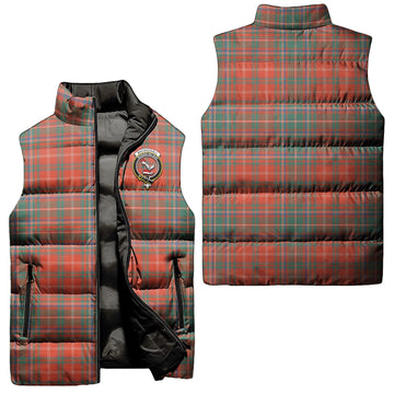 MacDougall Ancient Tartan Sleeveless Puffer Jacket with Family Crest