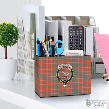 MacDougall Ancient Tartan Pen Holder with Family Crest