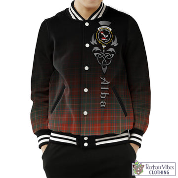 MacDougall Ancient Tartan Baseball Jacket Featuring Alba Gu Brath Family Crest Celtic Inspired