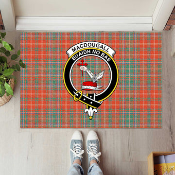 MacDougall Ancient Tartan Door Mat with Family Crest