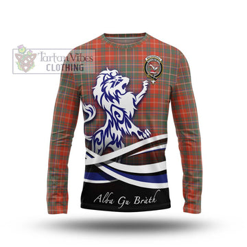 MacDougall Ancient Tartan Long Sleeve T-Shirt with Alba Gu Brath Regal Lion Emblem