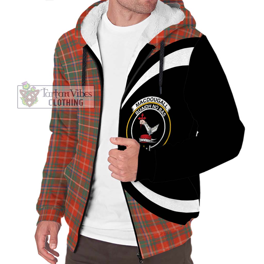 MacDougall Ancient Tartan Sherpa Hoodie with Family Crest Circle Style Unisex S - Tartan Vibes Clothing