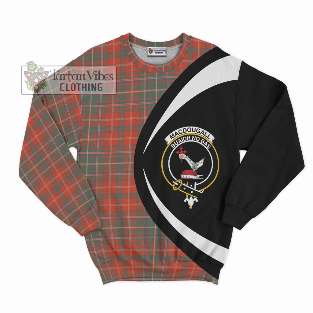 MacDougall Ancient Tartan Sweatshirt with Family Crest Circle Style Unisex - Tartan Vibes Clothing