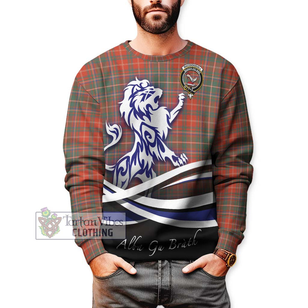 MacDougall Ancient Tartan Sweatshirt with Alba Gu Brath Regal Lion Emblem Unisex - Tartanvibesclothing Shop