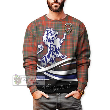 MacDougall Ancient Tartan Sweatshirt with Alba Gu Brath Regal Lion Emblem