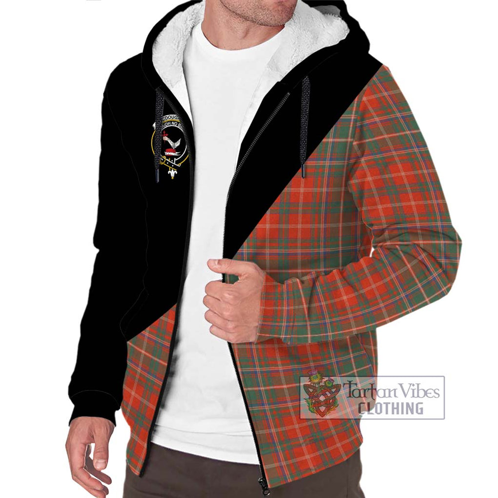 MacDougall Ancient Tartan Sherpa Hoodie with Family Crest and Military Logo Style Unisex S - Tartanvibesclothing Shop