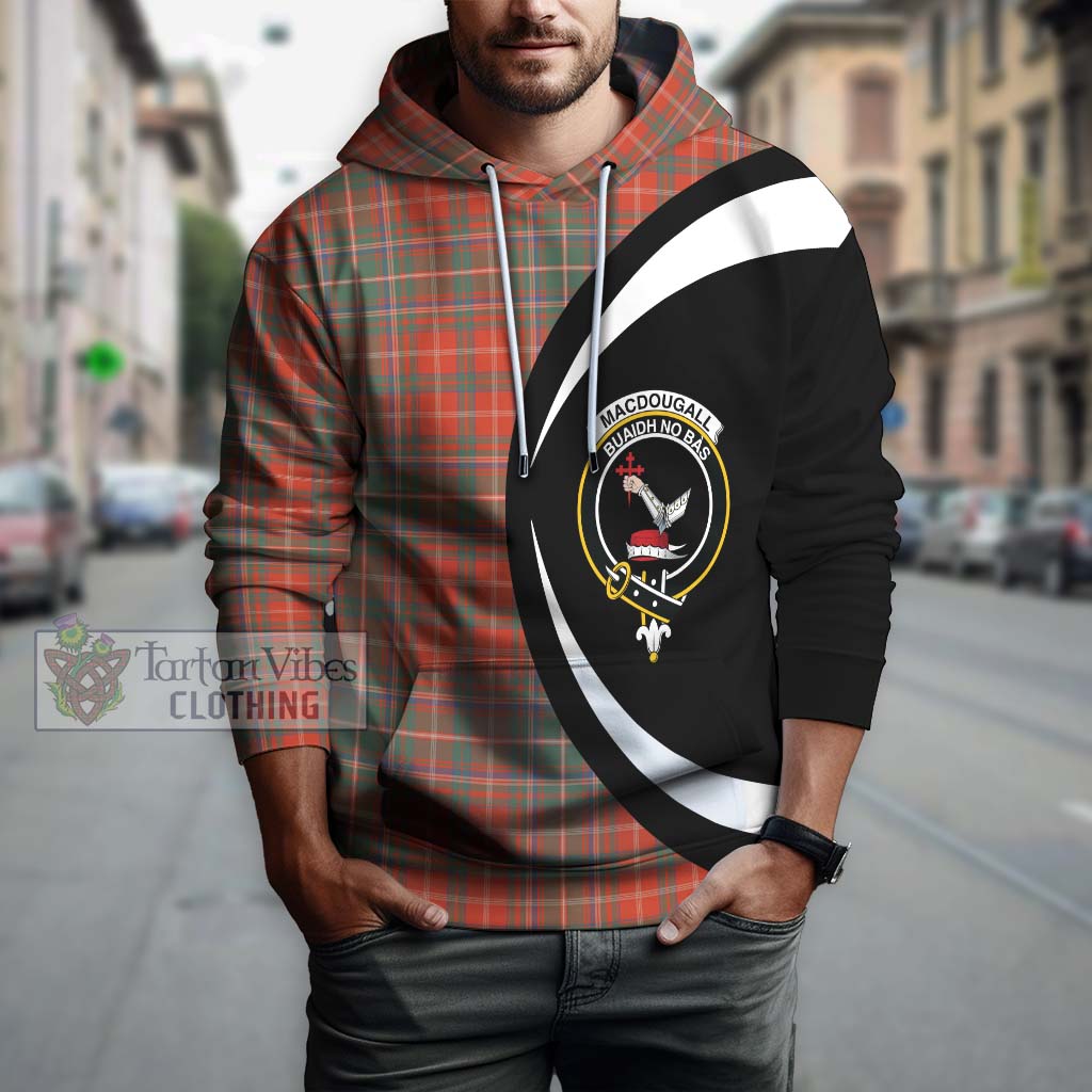 Tartan Vibes Clothing MacDougall Ancient Tartan Hoodie with Family Crest Circle Style