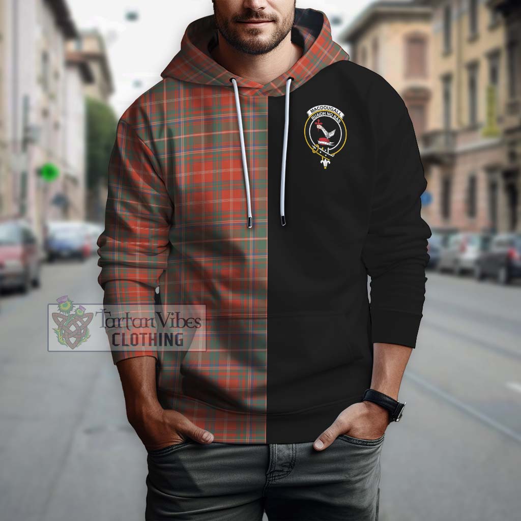 Tartan Vibes Clothing MacDougall Ancient Tartan Hoodie with Family Crest and Half Of Me Style