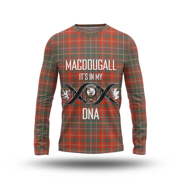 MacDougall Ancient Tartan Long Sleeve T-Shirt with Family Crest DNA In Me Style