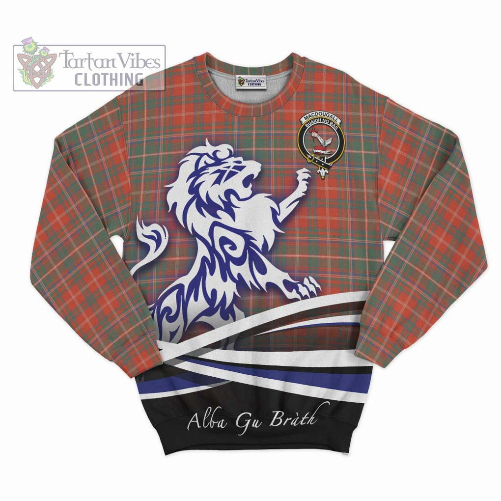 MacDougall Ancient Tartan Sweatshirt with Alba Gu Brath Regal Lion Emblem - Tartanvibesclothing Shop