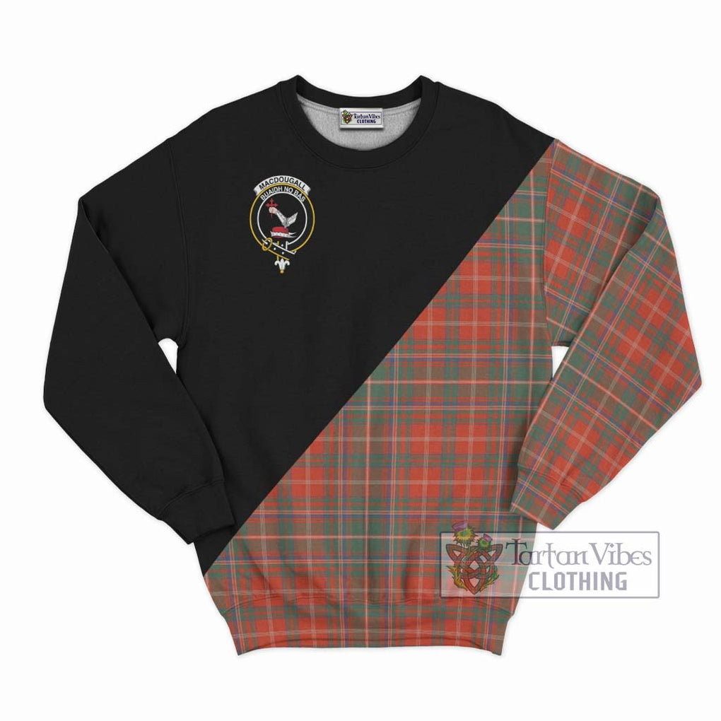 MacDougall Ancient Tartan Sweatshirt with Family Crest and Military Logo Style - Tartanvibesclothing Shop