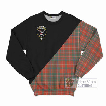 MacDougall Ancient Tartan Sweatshirt with Family Crest and Military Logo Style