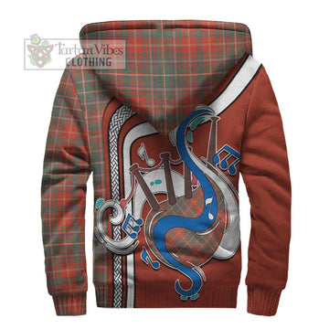 MacDougall Ancient Tartan Sherpa Hoodie with Epic Bagpipe Style