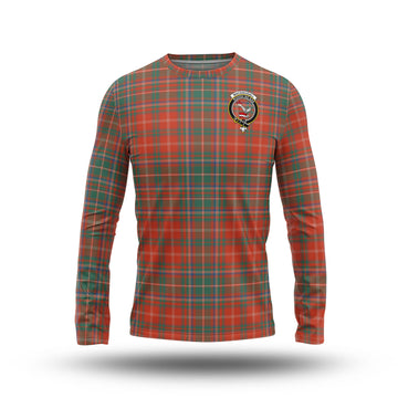 MacDougall Ancient Tartan Long Sleeve T-Shirt with Family Crest