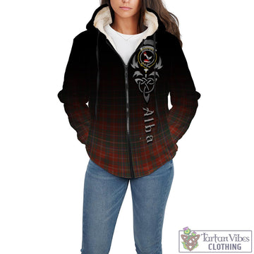 MacDougall Ancient Tartan Sherpa Hoodie Featuring Alba Gu Brath Family Crest Celtic Inspired