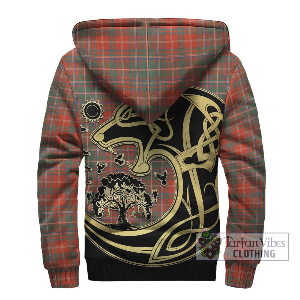 MacDougall Ancient Tartan Sherpa Hoodie with Family Crest Celtic Wolf Style - Tartan Vibes Clothing